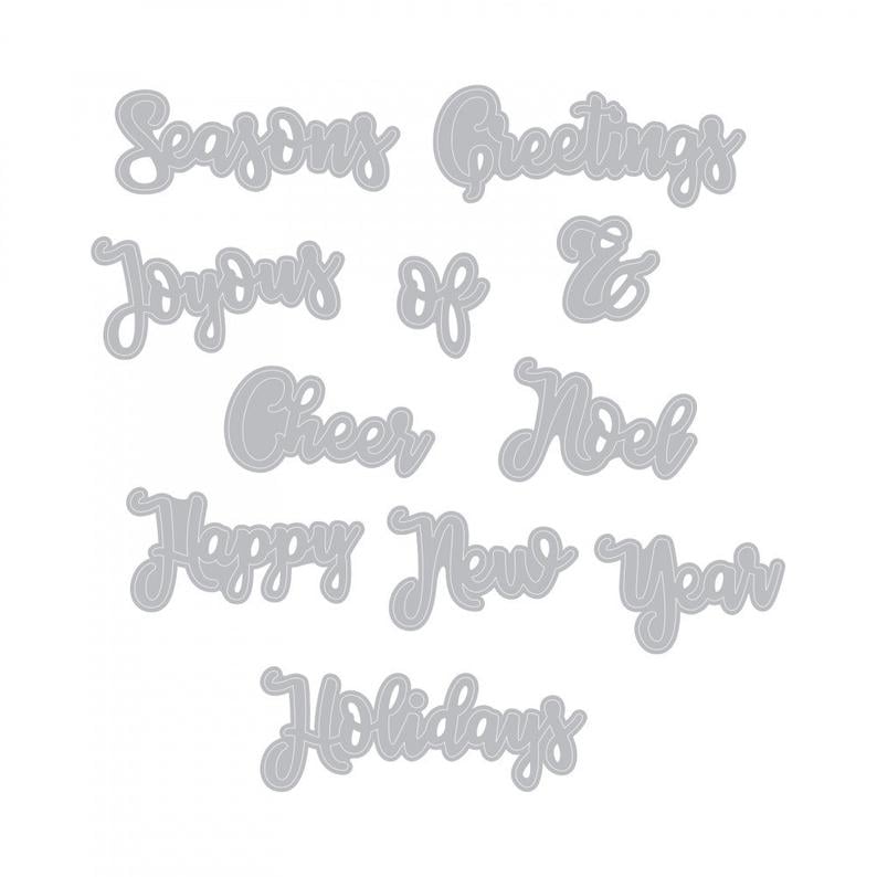 Image of Sizzix Christmas Phrases Die Sets 1-2