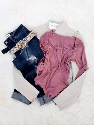 Image of Relax Bodysuit (mauve/rust)