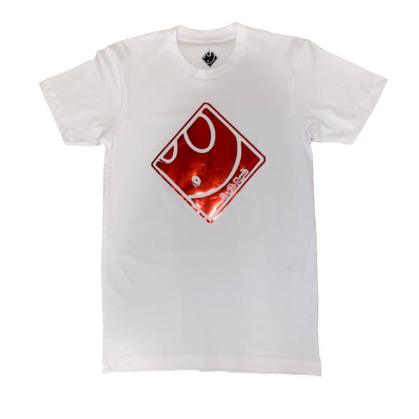 Image of Ghost Tee in White/Reflective Red