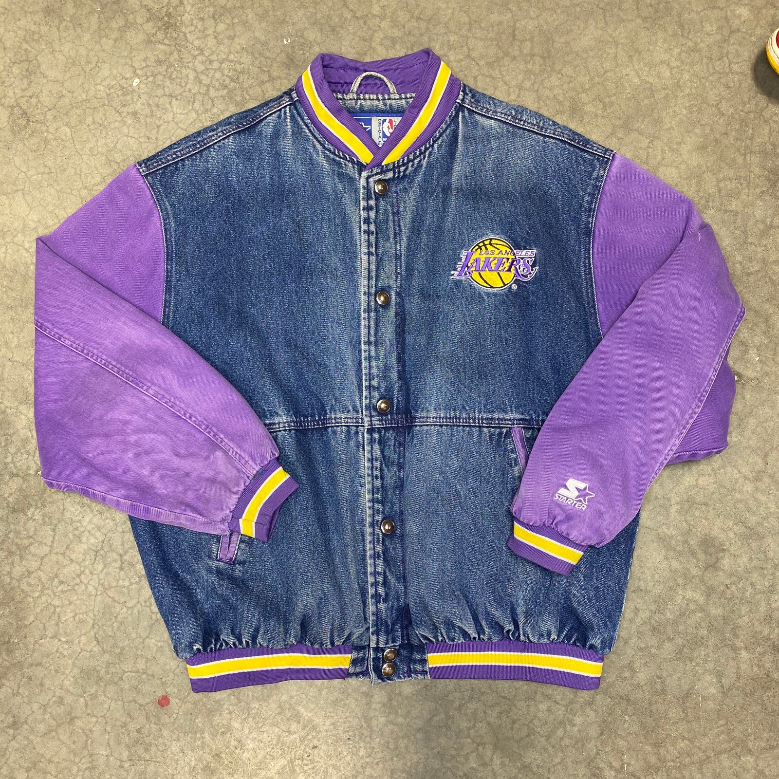 lakers denim jacket