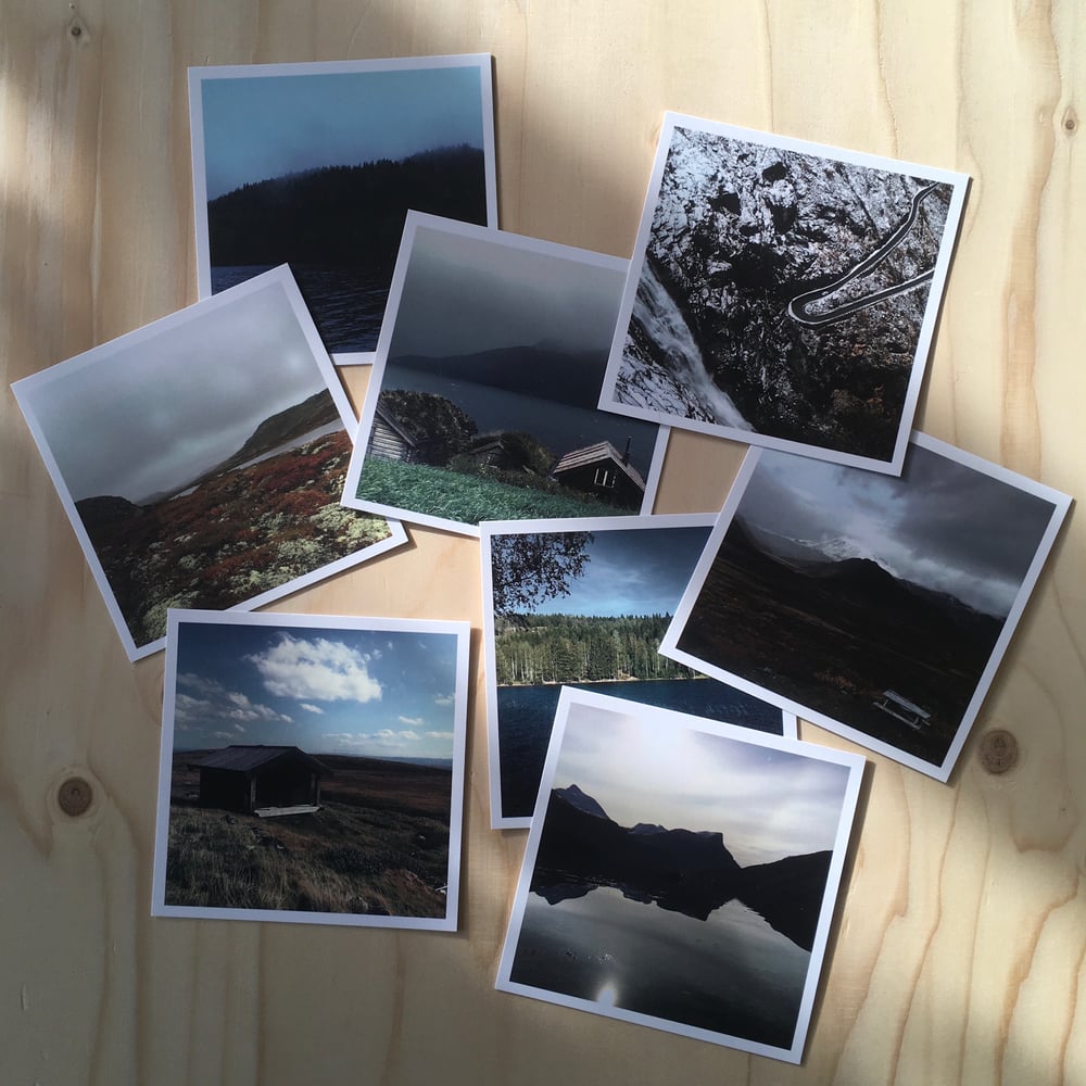 Image of 8 mini-square postcards 'Coral Dusk'
