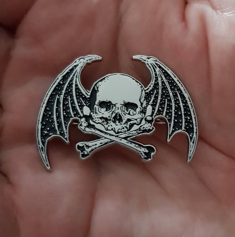 Image of Wings of Death limited edition shaped enamel pin 