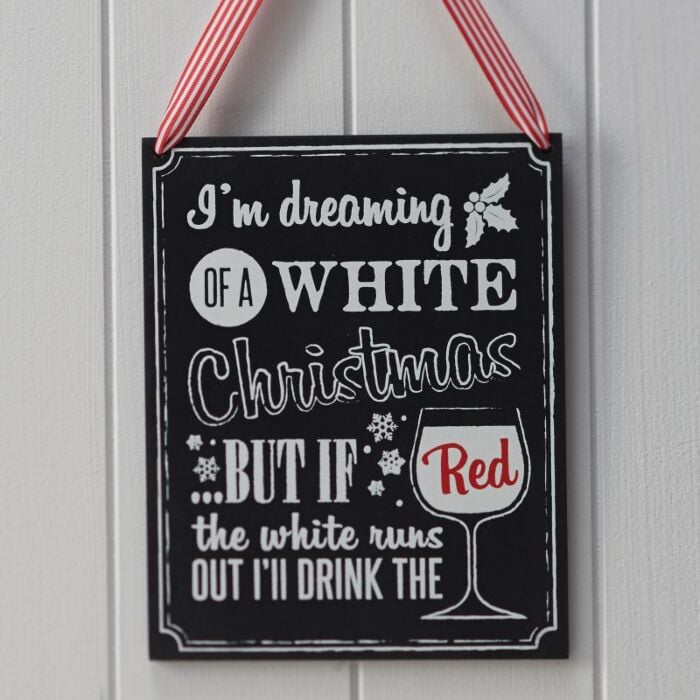 Image of CHRISTMAS WOODEN CHALKBOARD WINE SIGN - VINTAGE NOEL