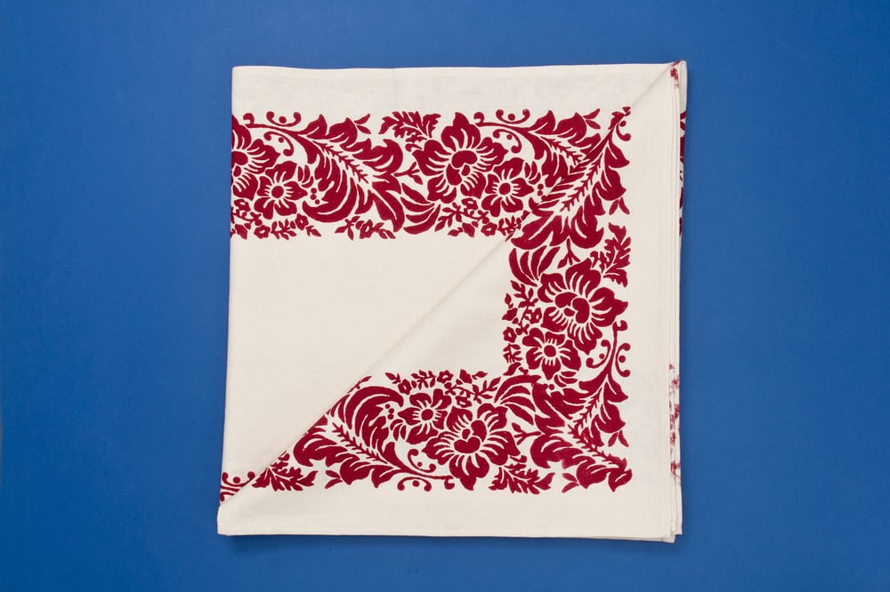 Image of TOVAGLIA ROMAGNOLA STAMPATA / HAND PRINTED TABLE CLOTH