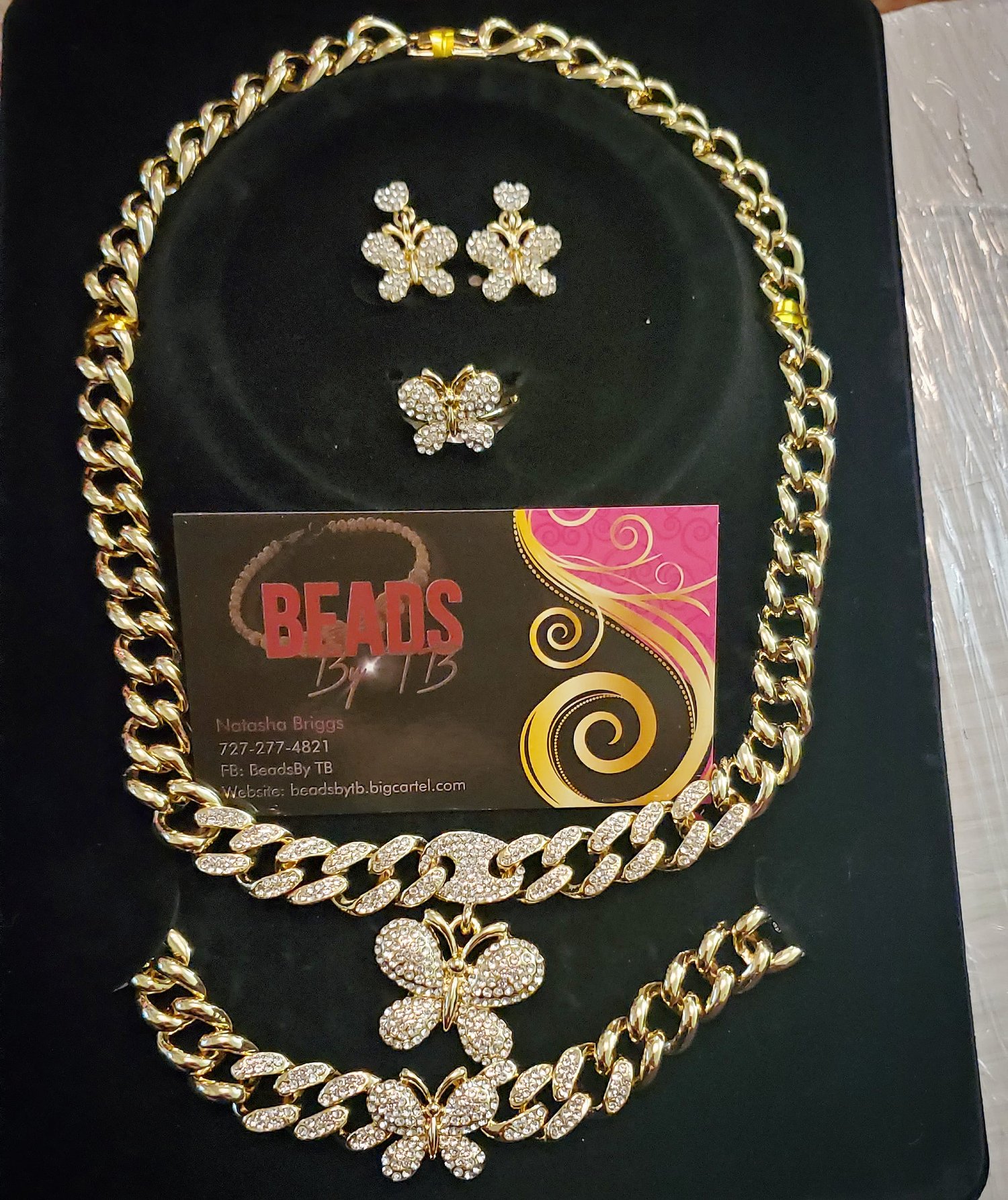 4Piece Butterfly Chunky Cuban Link Set 