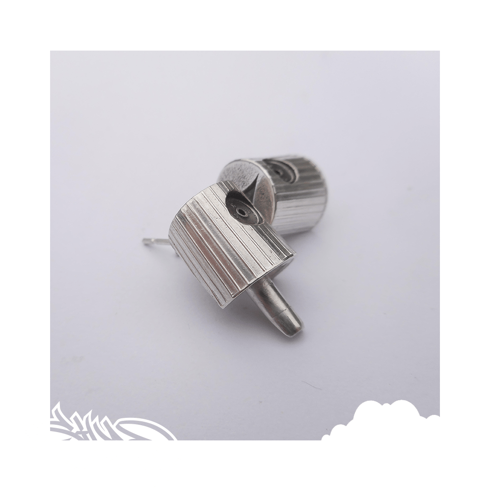 Single/ Pair of NY fat cap stud earrings (925 silver)