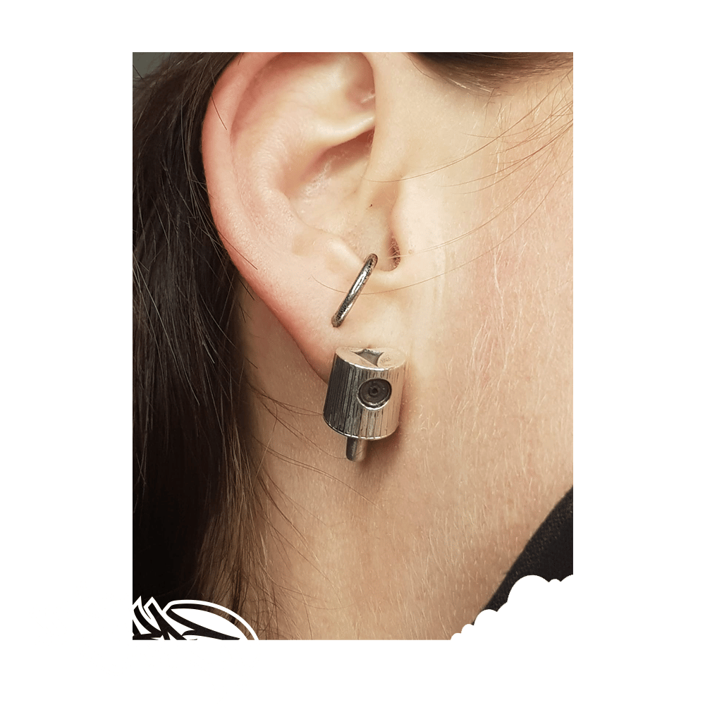  Single/ Pair of NY fat cap stud earrings (925 silver)