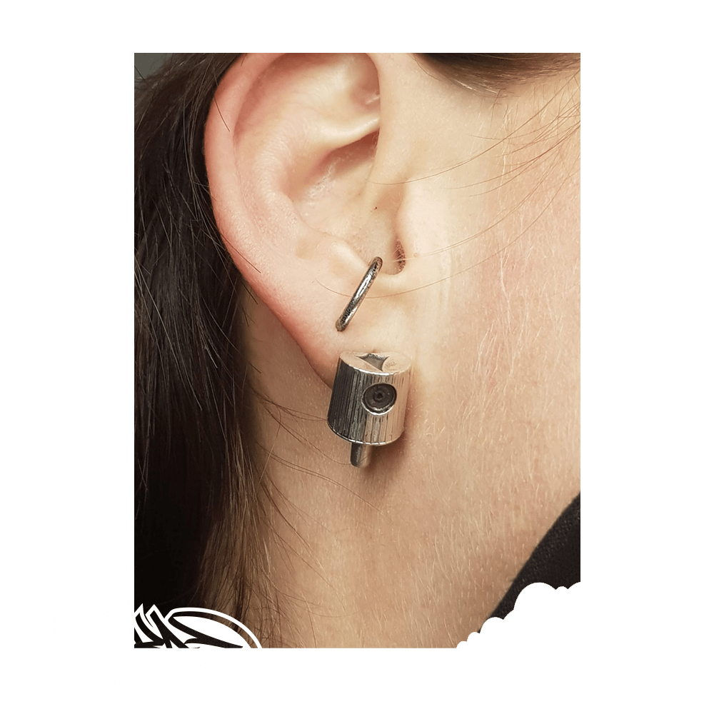 Single/ Pair of NY fat cap stud earrings (925 silver)