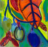 Orange and Blue Leaf and Pod