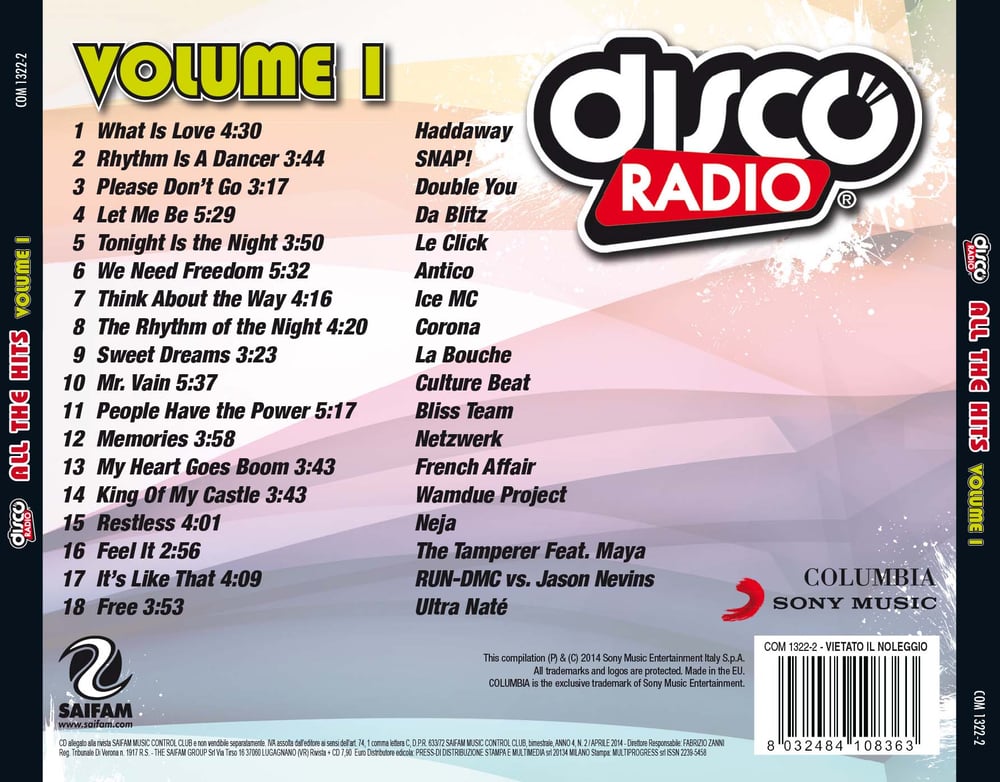 COM1322-2 // DISCORADIO ALL THE HITS VOL. 1 (CD COMPILATION)