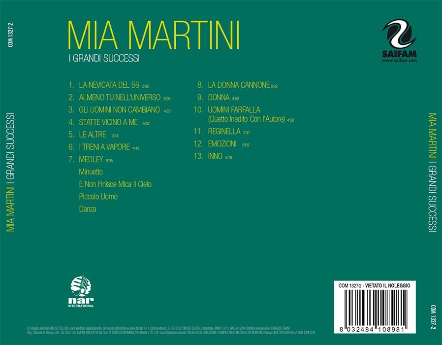COM1327-2 // MIA MARTINI - I GRANDI SUCCESSI (CD COMPILATION)