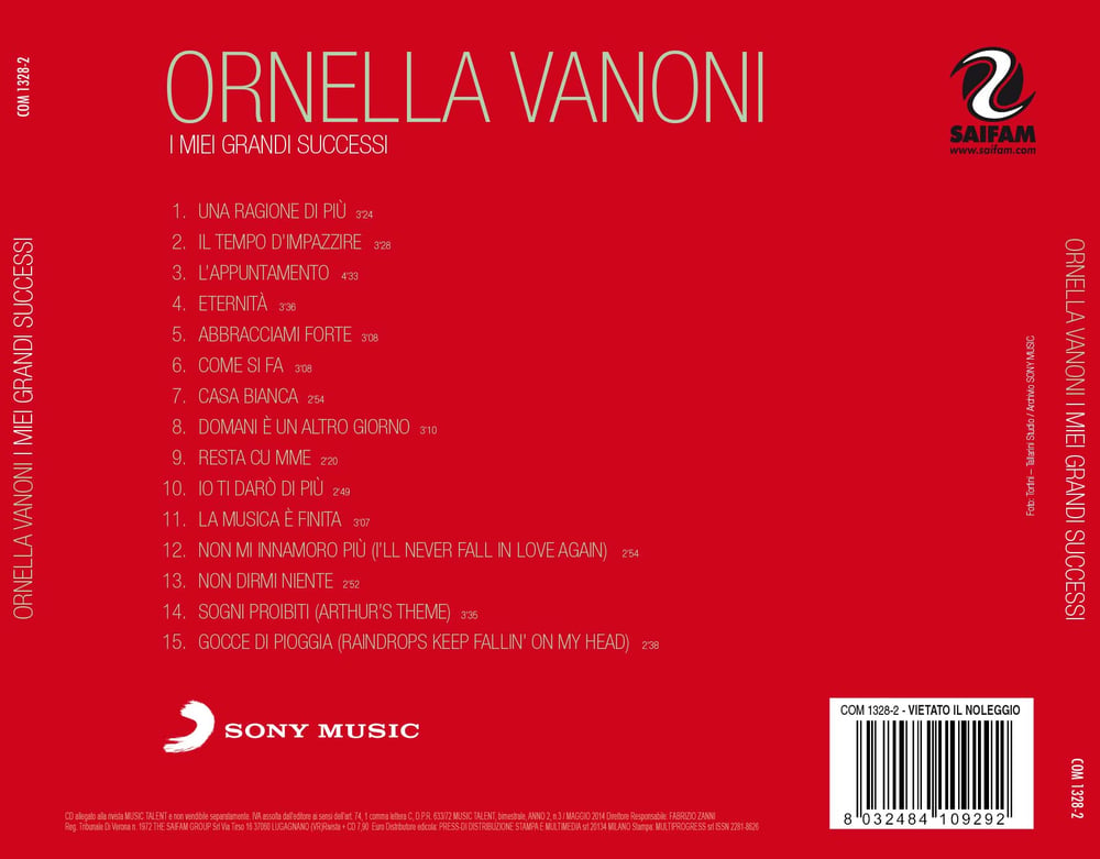 COM1328-2 // ORNELLA VANONI - I MIEI GRANDI SUCCESSI  (CD COMPILATION)