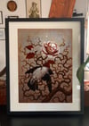 "Bird in roses" Fine Art Print