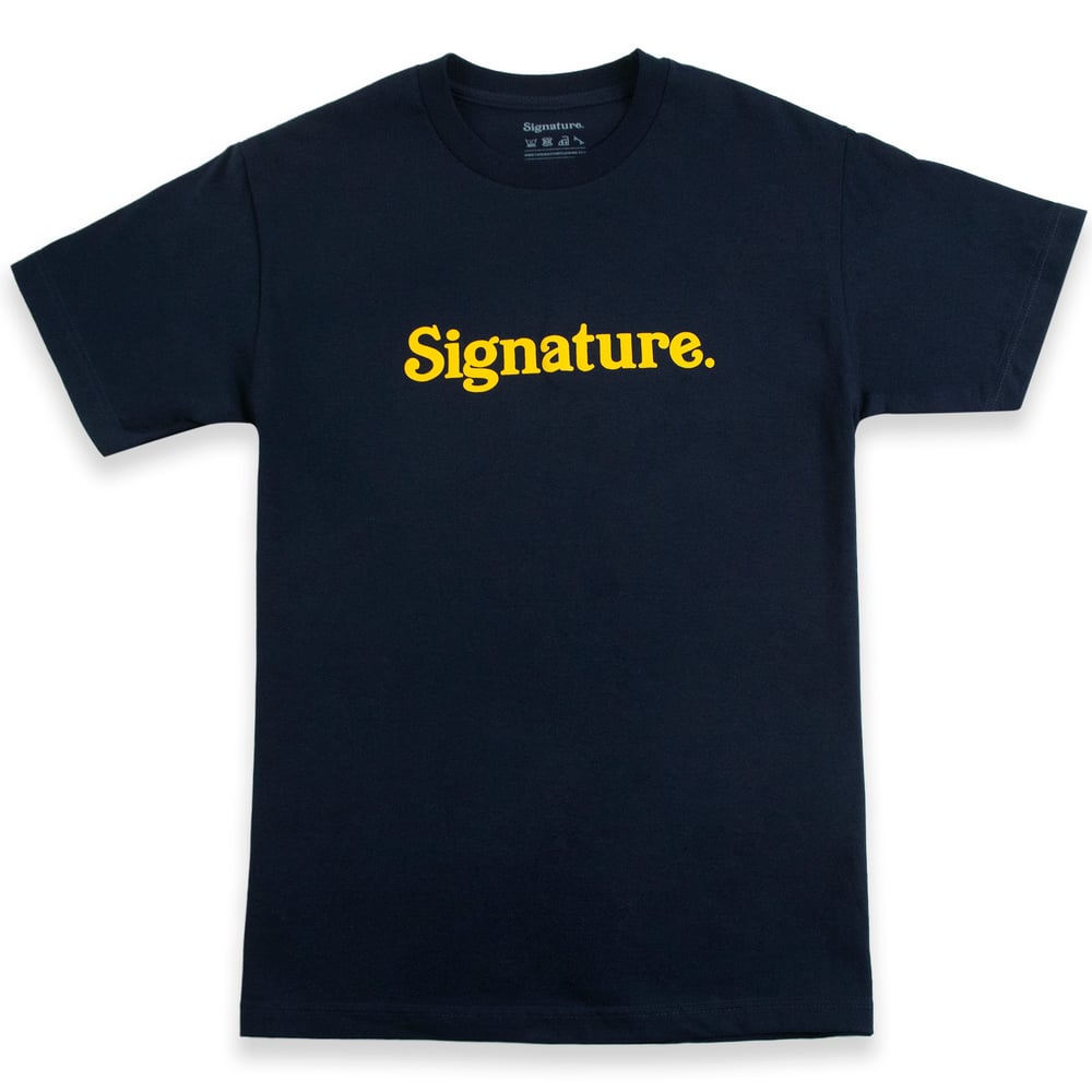 Image of LOGO T SHIRT - NAVY / YELLOW
