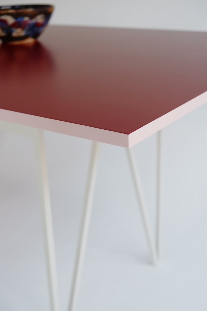 Image of Colour Play Dining Table in Beetroot