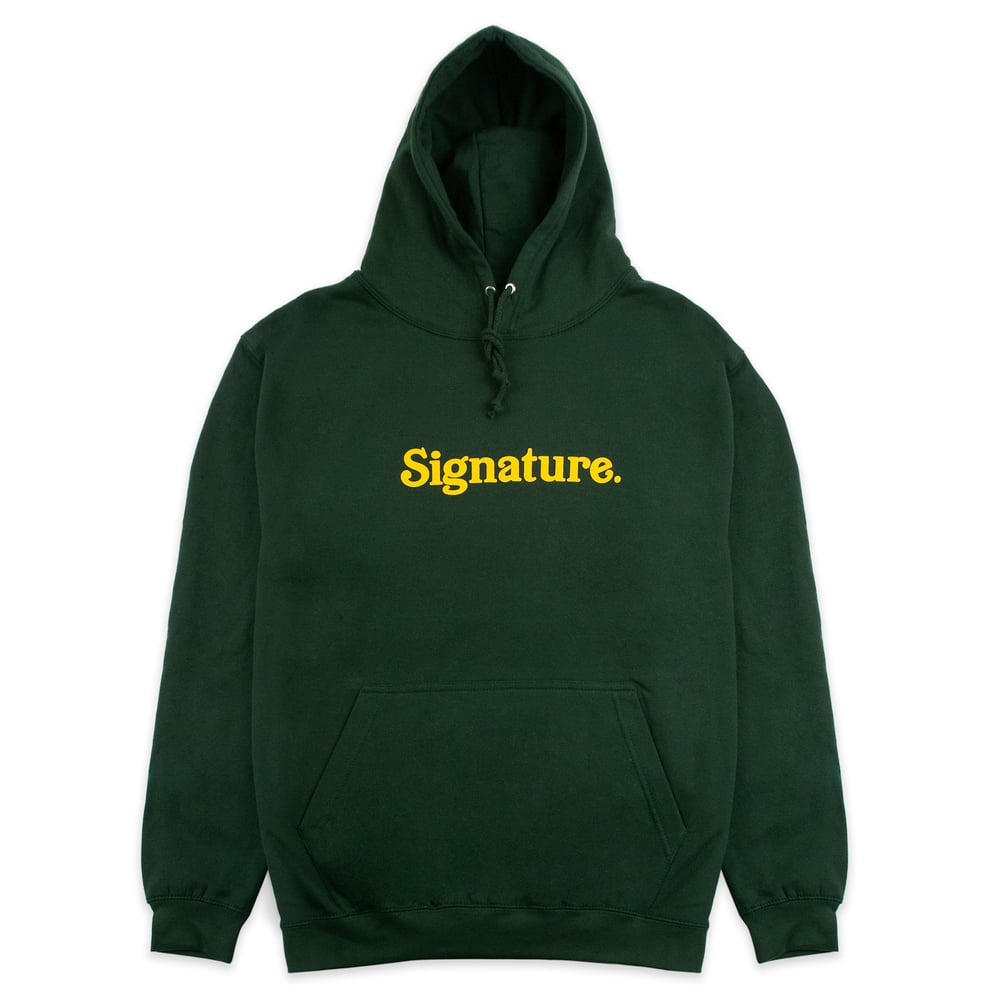 Image of LOGO HOODIE - FOREST GREEN / YELLOW