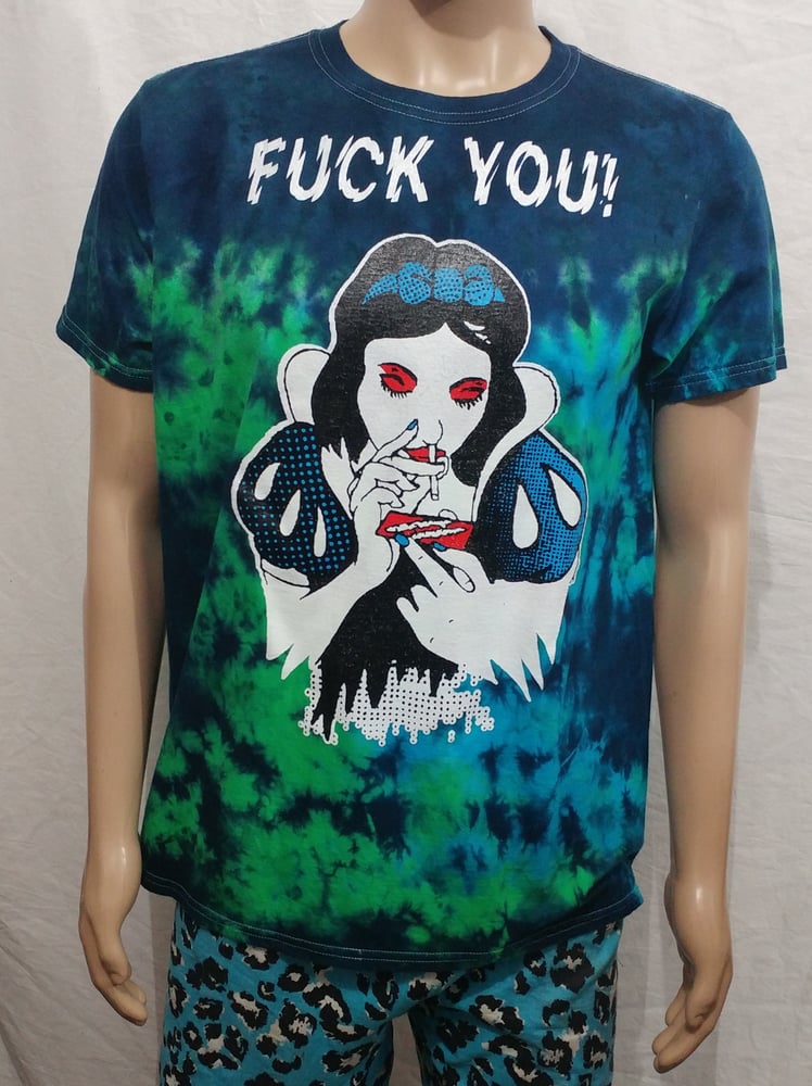 Image of Tie dye Fuck you snow white size Large