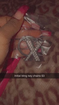 Initial Bling Keychain 