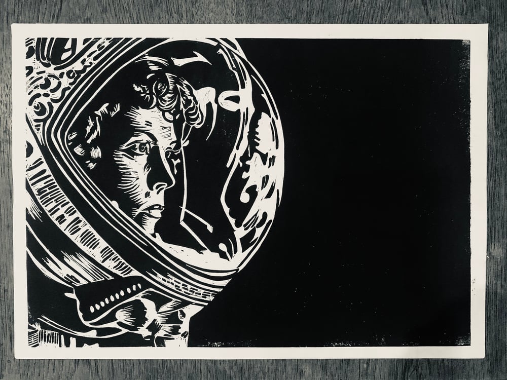 Image of Alien Duo Lino print