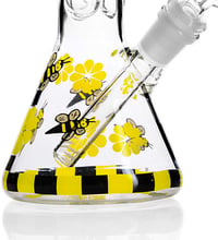 Image 2 of Hand Crafted Glow in the Dark Honey Bee Glass Bong