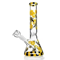 Image 1 of Hand Crafted Glow in the Dark Honey Bee Glass Bong