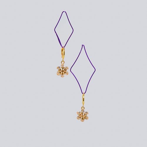 Image of Golden snowflake earrings 