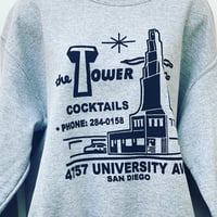 Grey/black Tower crew neck sweatshirt.