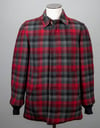 Vintage 1950's Pendleton Men's Shadow Plaid Wool Cruiser Jacket Black Red Gray Dark Gray Size Large