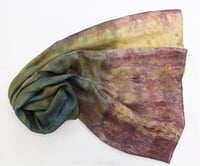 Image 1 of Magic Wand - Ecoprint and botanical dyed silk scarf