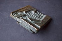 Image 3 of Brutalist Bronze Push or Pull Door Handle Set with Abstract Design 20th Century