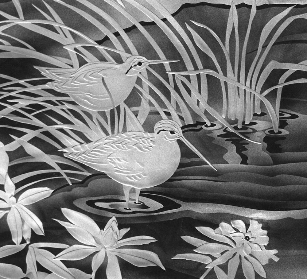 Image of Common Snipe Black and White Note Cards