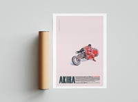 Image 2 of Kaneda on Bike - Akira Anime Poster, Cyberpunk Movie Poster