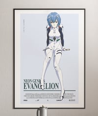 Image 3 of Rei Ayanami - Neon Genesis Evangelion, Cyberpunk Anime Poster