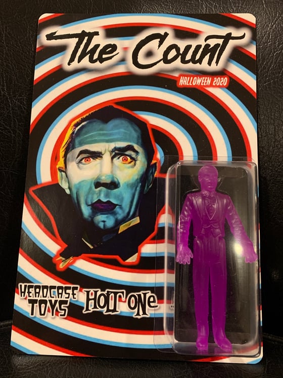 Image of The Count from Headcase Toys and Holt ONE (9/13 Purple w/black cape)