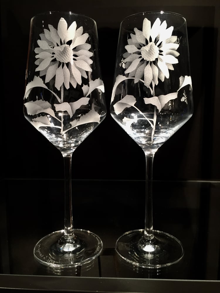 Image of Sunflower Wine Glasses