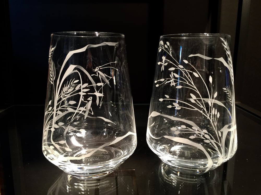 Kathy Barnard Studio — Aspen Leaves Martini Glasses