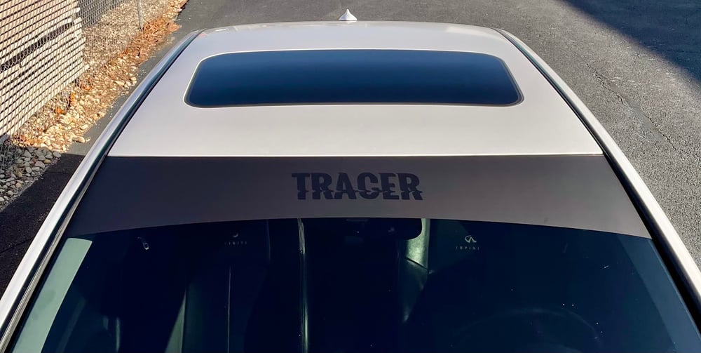 "tracer" minimalist windshield banner