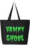 Green Vampy Ghoul Large Tote Bag