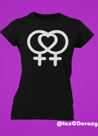 Image 2 of 3D PUFF glow in the dark LESBIAN LOVE logo /  BLACK
