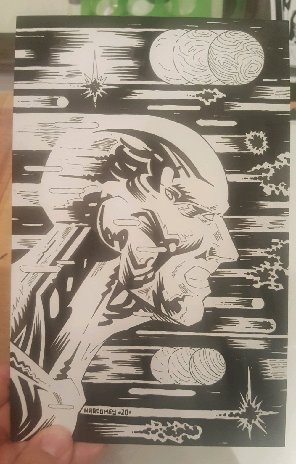 SILVER SURFER original art 5.5x8.5