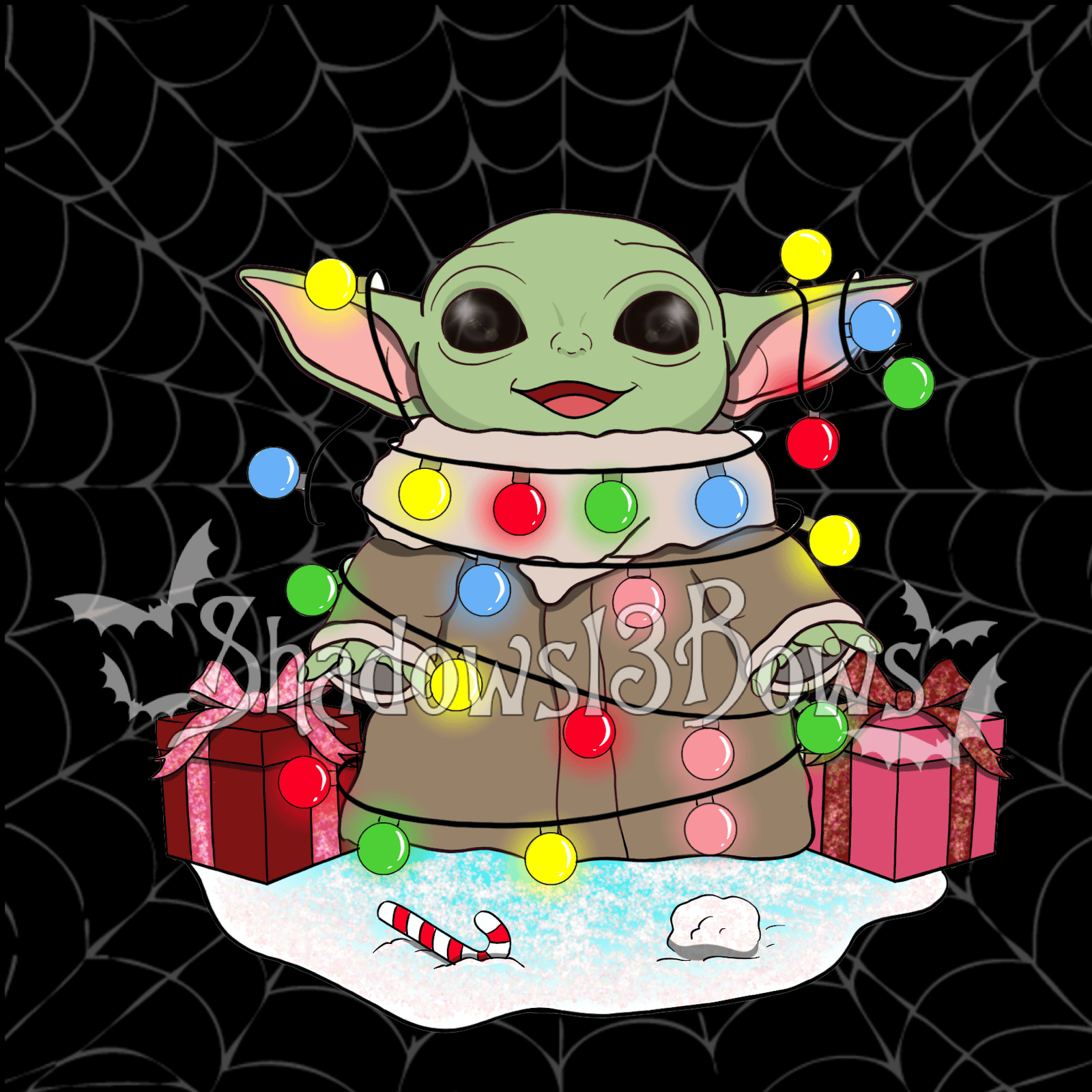 Baby Yoda Stickers Shadows13Bows