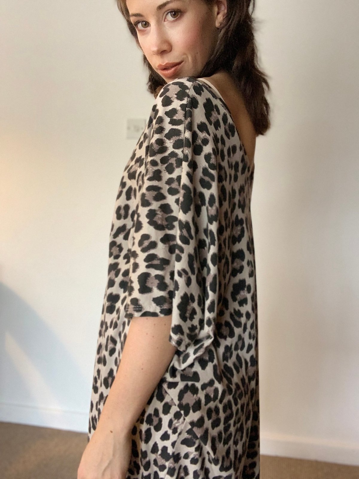 leopard print oversized t shirt dress