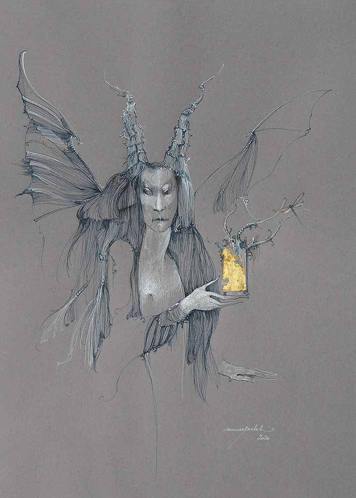 Image of ANNE BACHELIER - 'ELFE' - ORIGINAL PEN & INK DRAWING