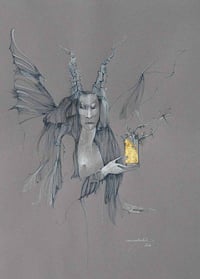 Image 1 of ANNE BACHELIER - 'ELFE' - ORIGINAL PEN & INK DRAWING