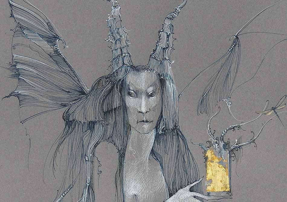 Image of ANNE BACHELIER - 'ELFE' - ORIGINAL PEN & INK DRAWING
