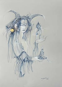 ANNE BACHELIER - 'LE JEU' - ORIGINAL PEN & INK DRAWING