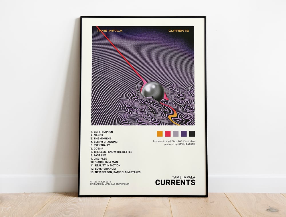 Download Tame Impala Currents Album Cover Poster Print Tracklist Architeg Prints