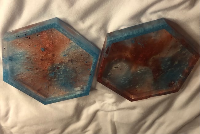 Handmade Multi-Color coaster set of 2