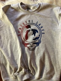Image 1 of Grey Crewneck Sweatshirt w/ Ombre Stealie