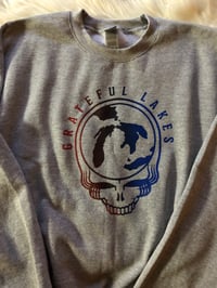 Image 2 of Grey Crewneck Sweatshirt w/ Ombre Stealie